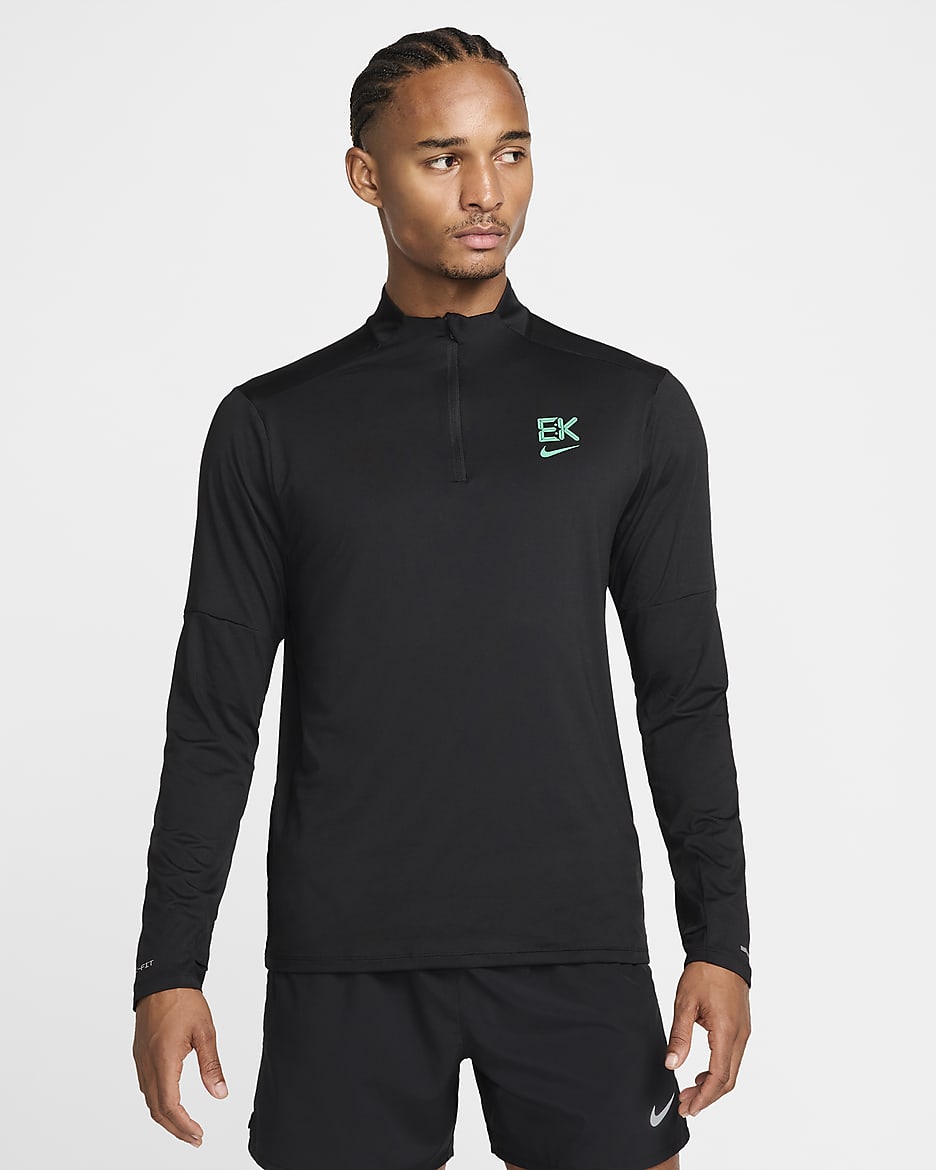 Nike Kipchoge Men s Dri FIT Running Top Black Polyester Elastane 50 Recycled Polyester